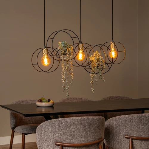 Lucide CIRCLE - Pendant light - 3xE27 - Black - atmosphere 1